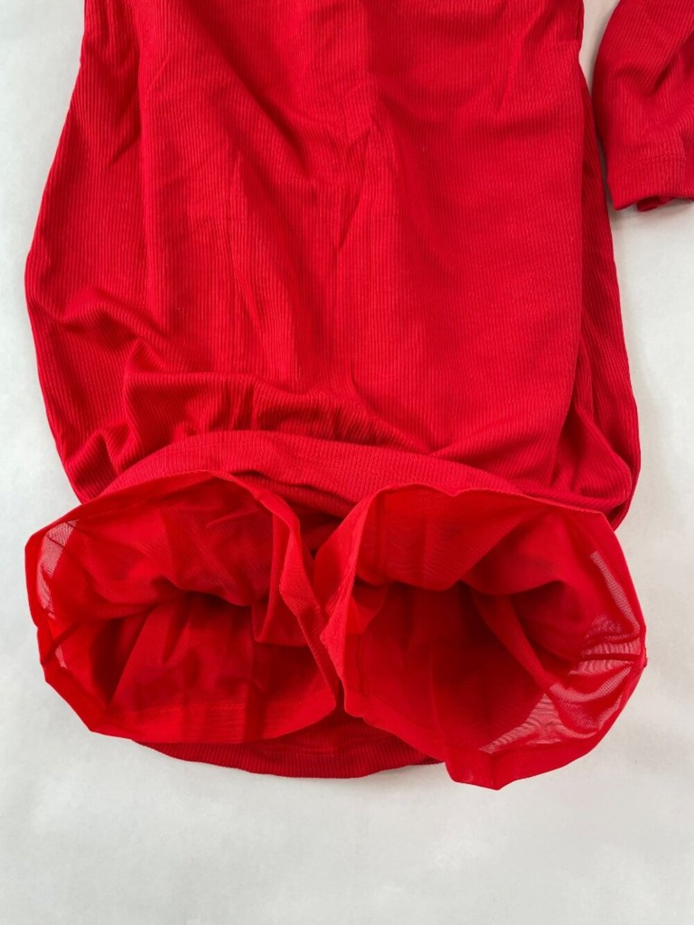 Popilush Built-In Bra Shapewear Red Ribbed Midi Dress Built-in-Shorts Size M NWT - Picture 8 of 9